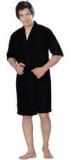 Sand Dune Solid Black Water Absorbent Bathrobe Men