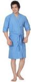 Sand Dune Solid Blue Water Absorbent Bathrobe Men