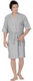 Sand Dune Solid Grey Water Absorbent Bathrobe Men