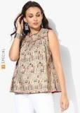 Sangria Beige Printed Blouse Women