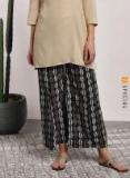 Sangria Black & White Printed Culottes Women