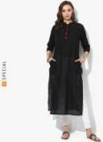 Sangria Black Embroidered Straight Kurta women