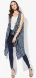 Sangria Blue Printed Shrug Women