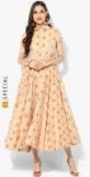 Sangria Brocade Chanderi Shirt Collar Circular Anarkali With Short Sleeves Women