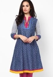 Sangria Cotton Aqua Blue Kurti women