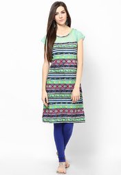 Sangria Cotton Green Kurti Women