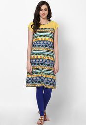 Sangria Cotton Yellow Kurti women