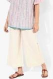 Sangria Cream Self Design Palazzo Women