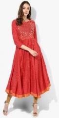 Sangria Embellished Anarkali With Sequence Detaling On Yoke women