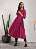 Sangria Fuchsia Floral Anarkali Kurta women