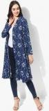 Sangria Full Sleeves Rayon Navy Blue Printed Shrug women