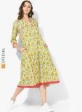 Sangria Green Printed Anarkali Women