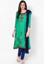 Sangria Green Salwar Kameez Dupatta women