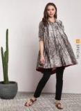 Sangria Grey & Brown Printed Tunic women