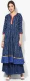 Sangria Henley Embroidered Hi Low Length Printed Anarkali With 3/4Th Sleeves Men