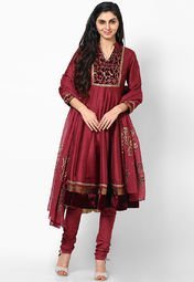 Sangria Maroon Suit Set Women