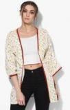 Sangria Multicoloured Print Front Open Shrug Women