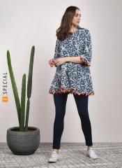 Sangria Navy Blue Printed Tunic women