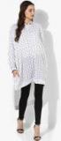 Sangria Printed Cotton Tunic With Shirt Collar And Gusset Detail At Sleeves Women