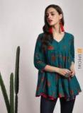 Sangria Teal&Orange Printed Tunic Women