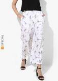 Sangria White Printed Palazzo Women