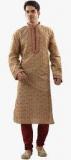 Sanwara Brown Printed Kurta Pyjama Men