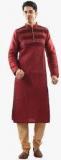 Sanwara Maroon Striped Kurta Pyjama men