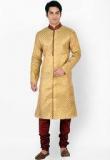 Sanwara Printed Golden Churidar Kurta Pyjama Men