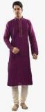 Sanwara Purple Striped Kurta Pyjama Men