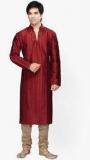 Sanwara Solid Red Kurta Pyjama Men