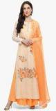 Saree Mall Beige Embellished Dress Material women