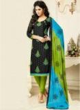 Saree Mall Black Printed Dress Material Women