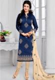 Saree Mall Blue Printed Dress Material women