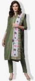 Saree Mall Olive Solid Dress Material Women