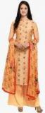 Saree Mall Orange Printed Dress Material women