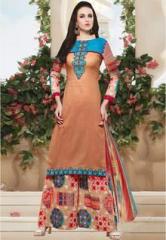 Saree Mall Peach Printed Dress Material women