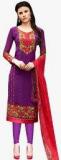 Saree Mall Purple Embroidered Dress Material women