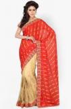 Saree Swarg Beige Embroidered Saree Women