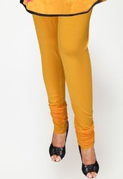 Sareez Solid Yellow Leggings Women