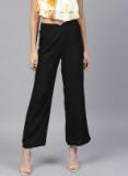 Sassafras Black Loose Fit Solid Trousers women