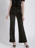 Sassafras Black Velvet Bell Bottom Trousers Women