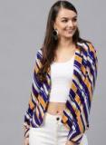 Sassafras Blue Striped Shrug Women