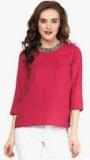 Sassafras Fuchsia Embellished Blouse Women