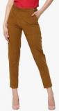 Sassafras Khaki Solid Coloured Pants women