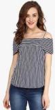 Sassafras Navy Blue Striped Blouse Women