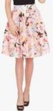 Sassafras Pink Printed Flared Knee Length Skirt Women