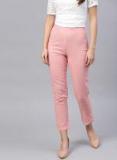 Sassafras Pink Solid Coloured Pants Women