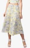 Sassafras Yellow Printed Skirt Women