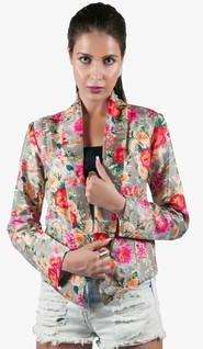 Sassy Stripes Multicoloured Printed Summer Jacket women