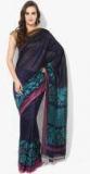 Satrang Navy Blue Printed Art Silk Saree Women